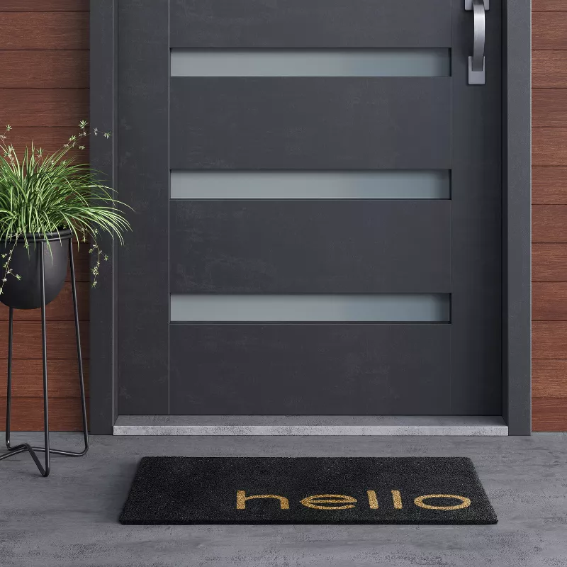 1'6"x2'6"/18"x30" Hello Doormat Black - Project 62™ - Image 3