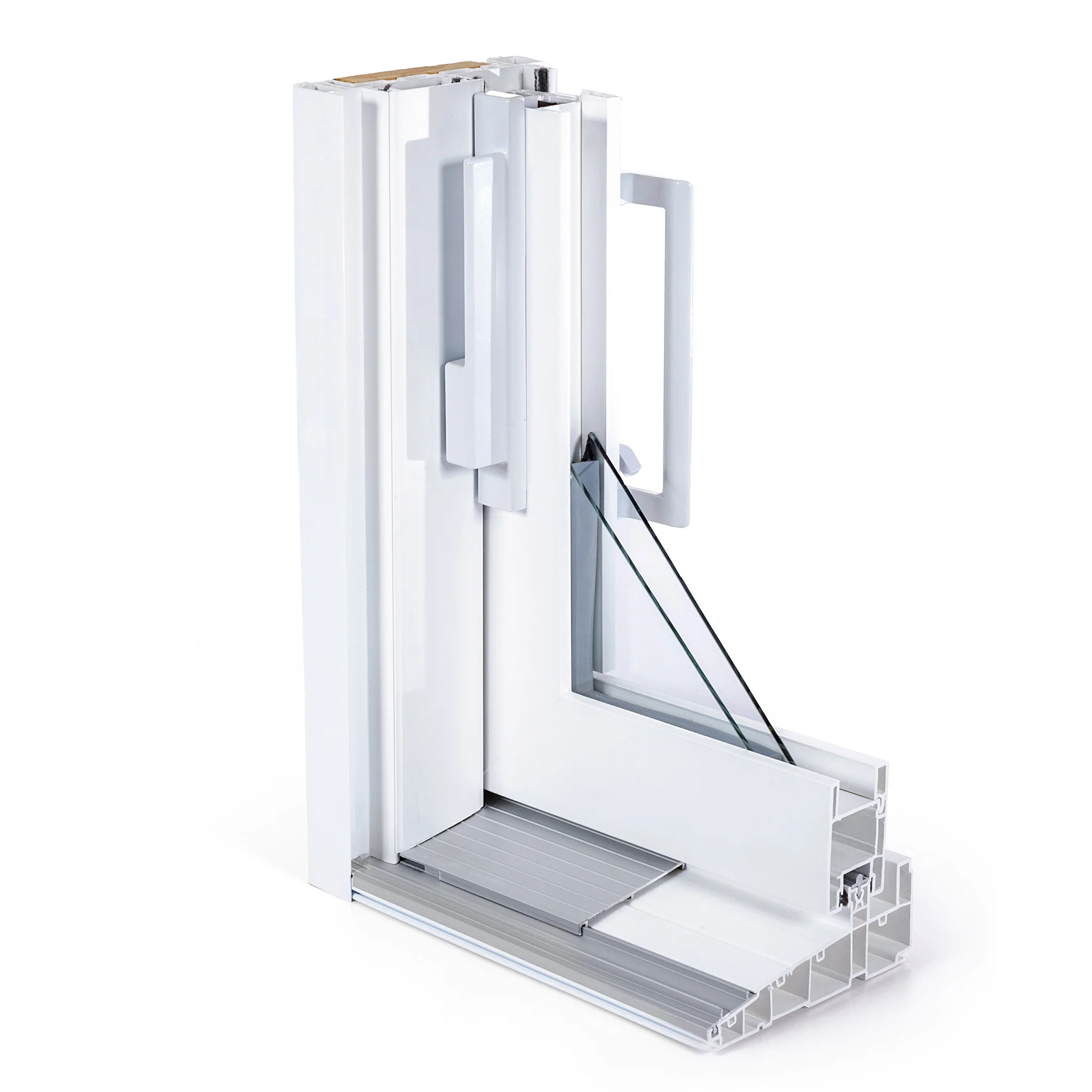 2 Panel Sliding White Patio Door (Raise & Lower Blinds) - Image 10