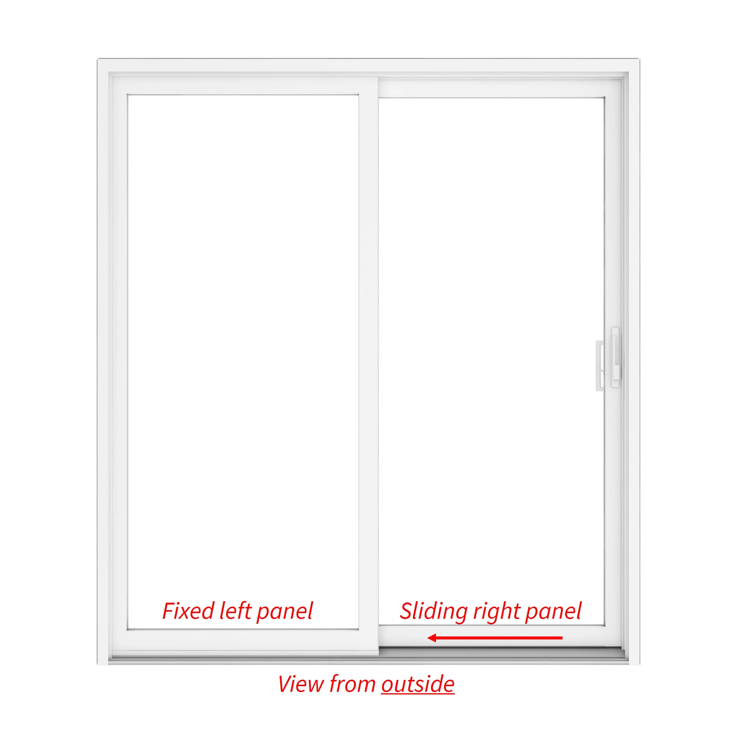 2 Panel Sliding White Patio Door (Raise & Lower Blinds) - Image 3
