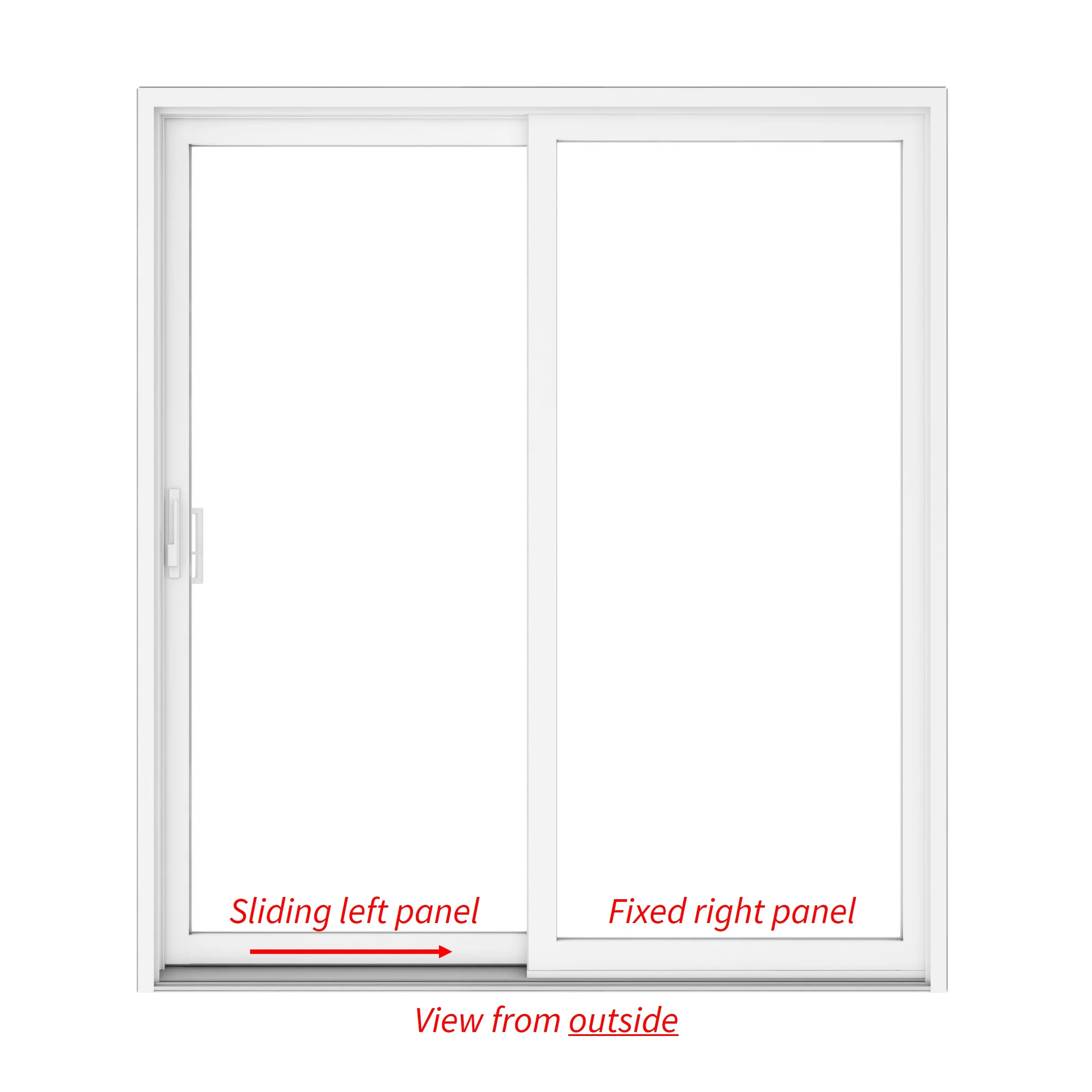 2 Panel Sliding White Patio Door (Raise & Lower Blinds) - Image 4