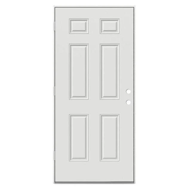 30" x 80" OUTSWING Prehung Smooth Fiberglass Entry Door System (6 Panel) - Image 9