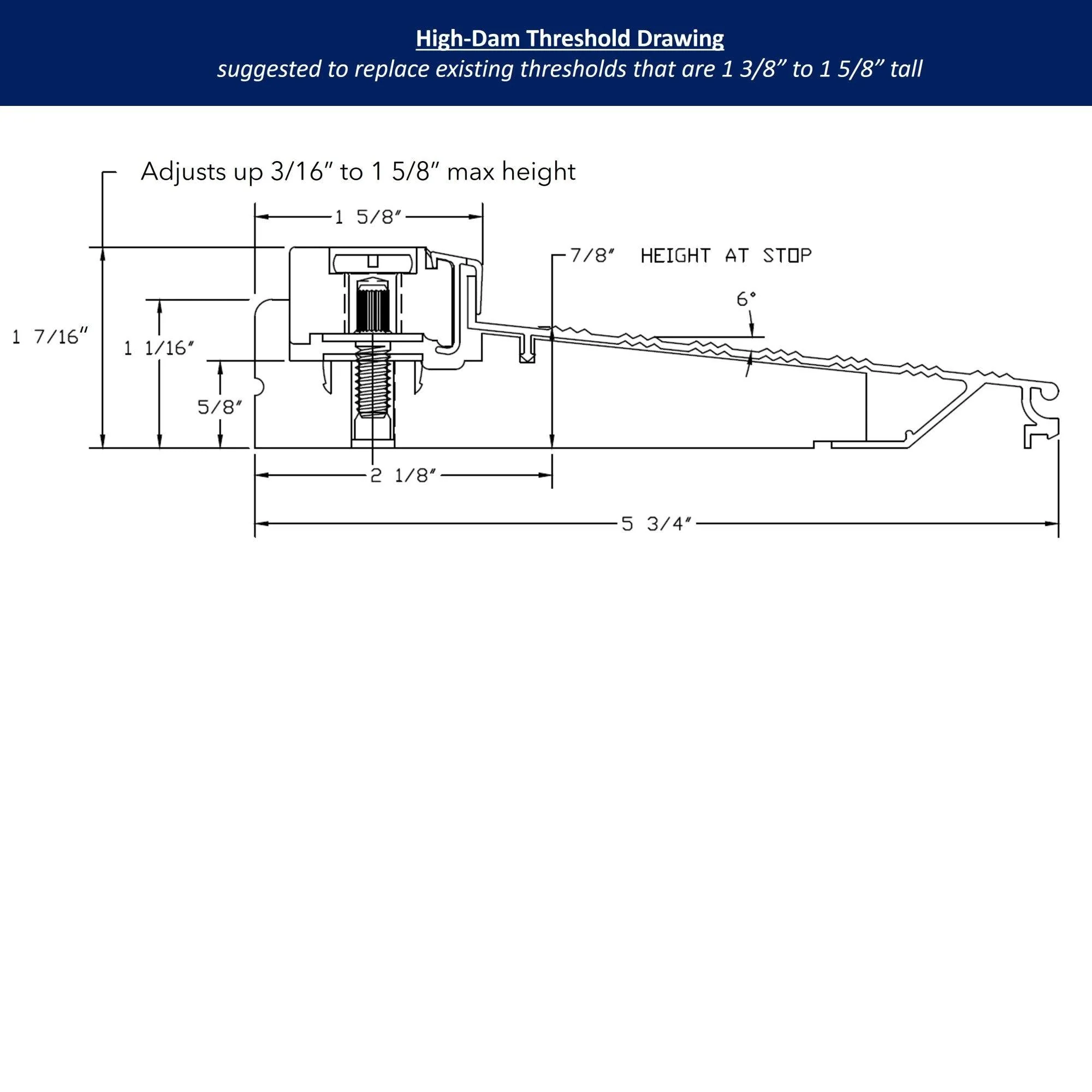 36" x 6" Inswing Threshold - Image 5
