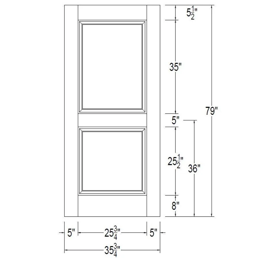 36" Mahogany Entry Door Slab (2 Panel) - Image 4