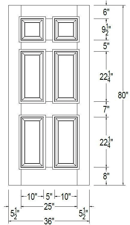 36" Mahogany Entry Door Slab (6 Panel) - Image 4
