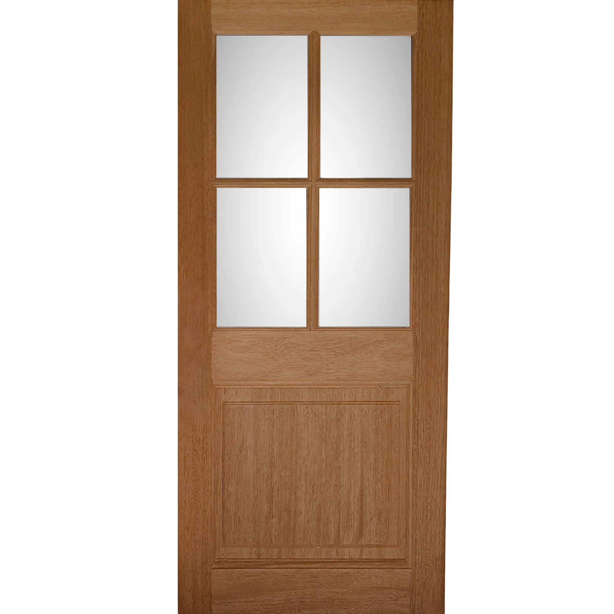 36" Mahogany Entry Door Slab (Half Glass 4 Lite)