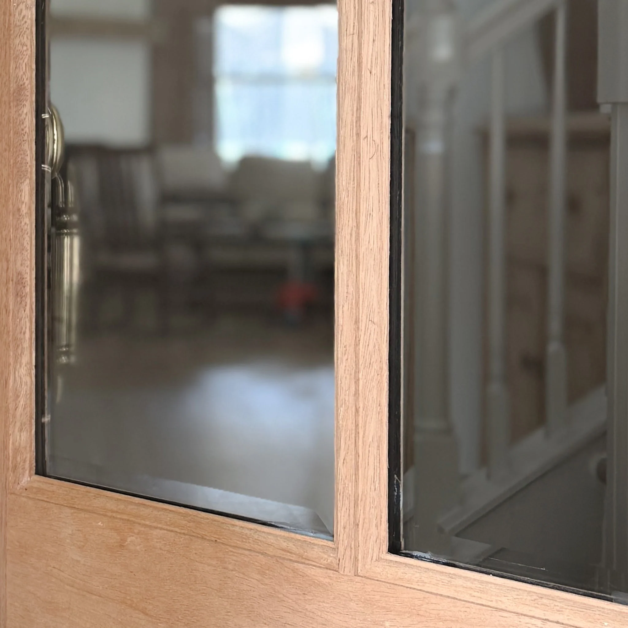 36" Mahogany Entry Door Slab (Half Glass 4 Lite) - Image 2