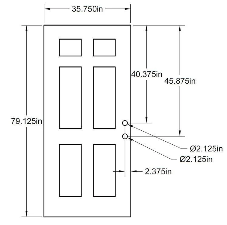 36" x 80" Smooth Fiberglass Entry Door & Framing Kit (9 Lite Glass) - Image 3