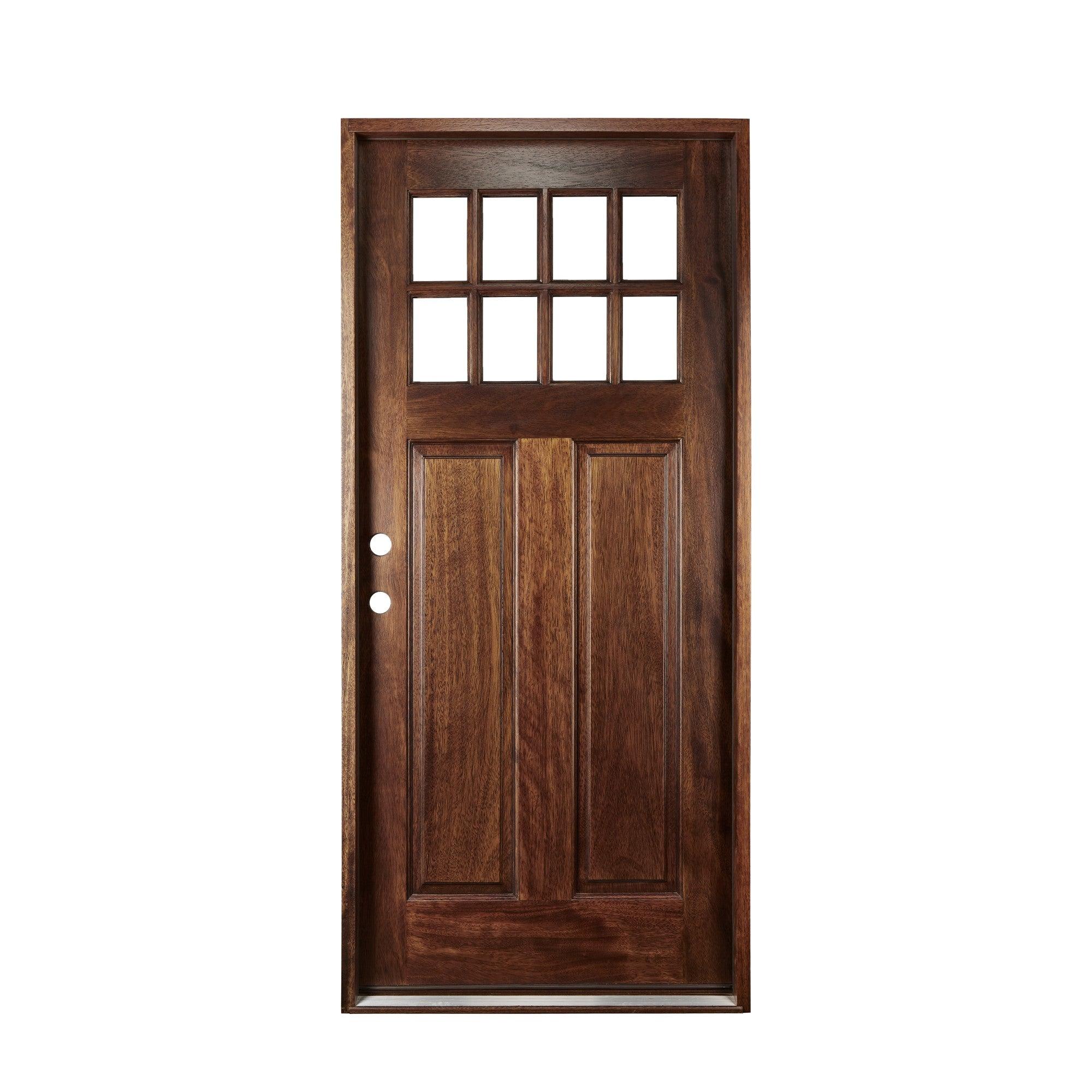 36" Prehung Mahogany Entry Door System (Craftsman 8 Lite) - Image 7