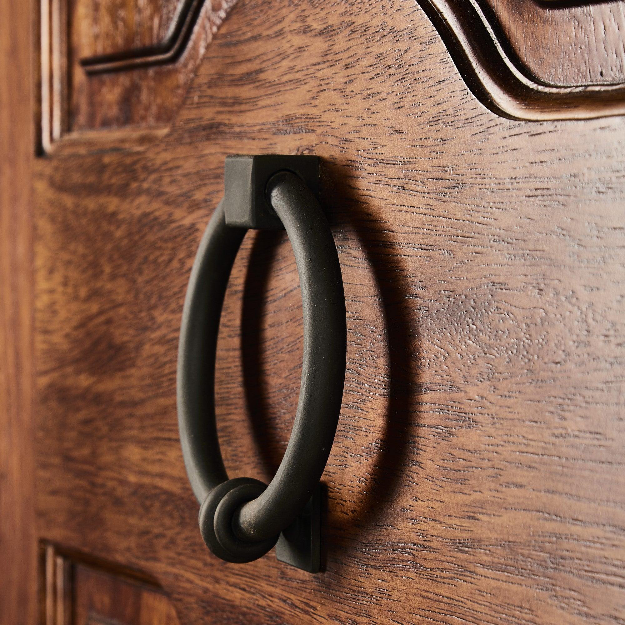 36" Prehung Rustic Mahogany Entry Door System (Speakeasy Iron Knocker) - Image 2