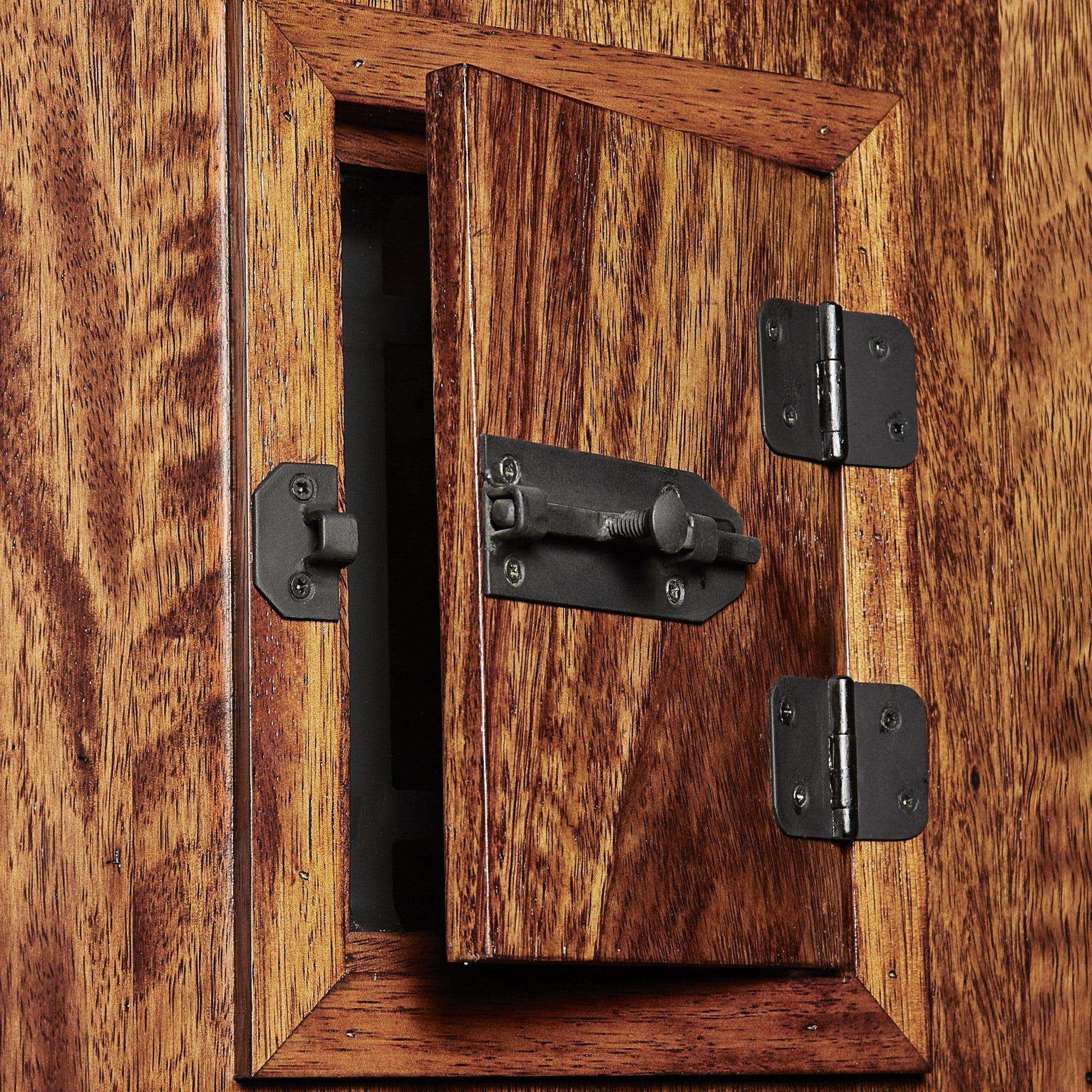 36" Prehung Rustic Mahogany Entry Door System (Speakeasy Iron Knocker) - Image 3