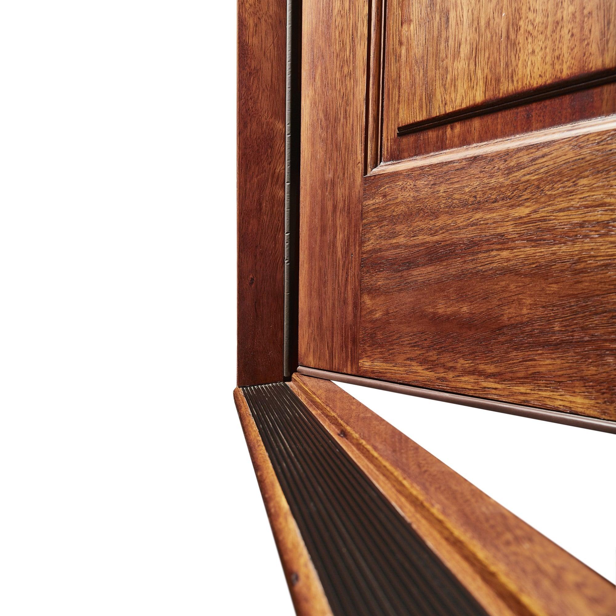36" Prehung Rustic Mahogany Entry Door System (Speakeasy Iron Knocker) - Image 5