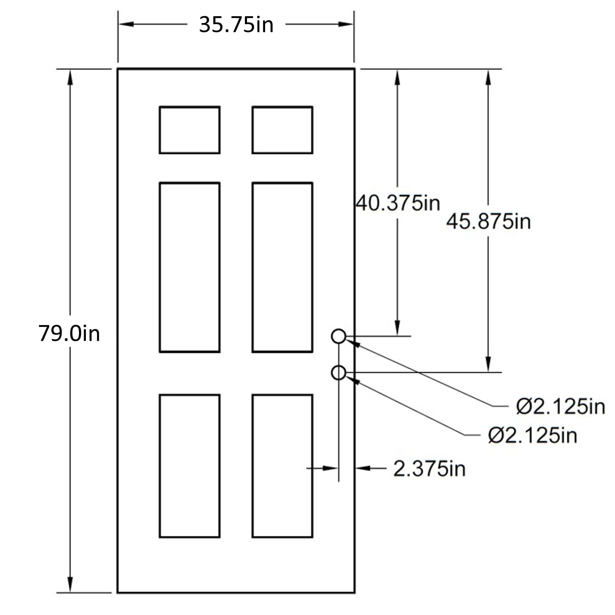 Smooth Fiberglass Entry Door Slab (6 Panel) - Image 10