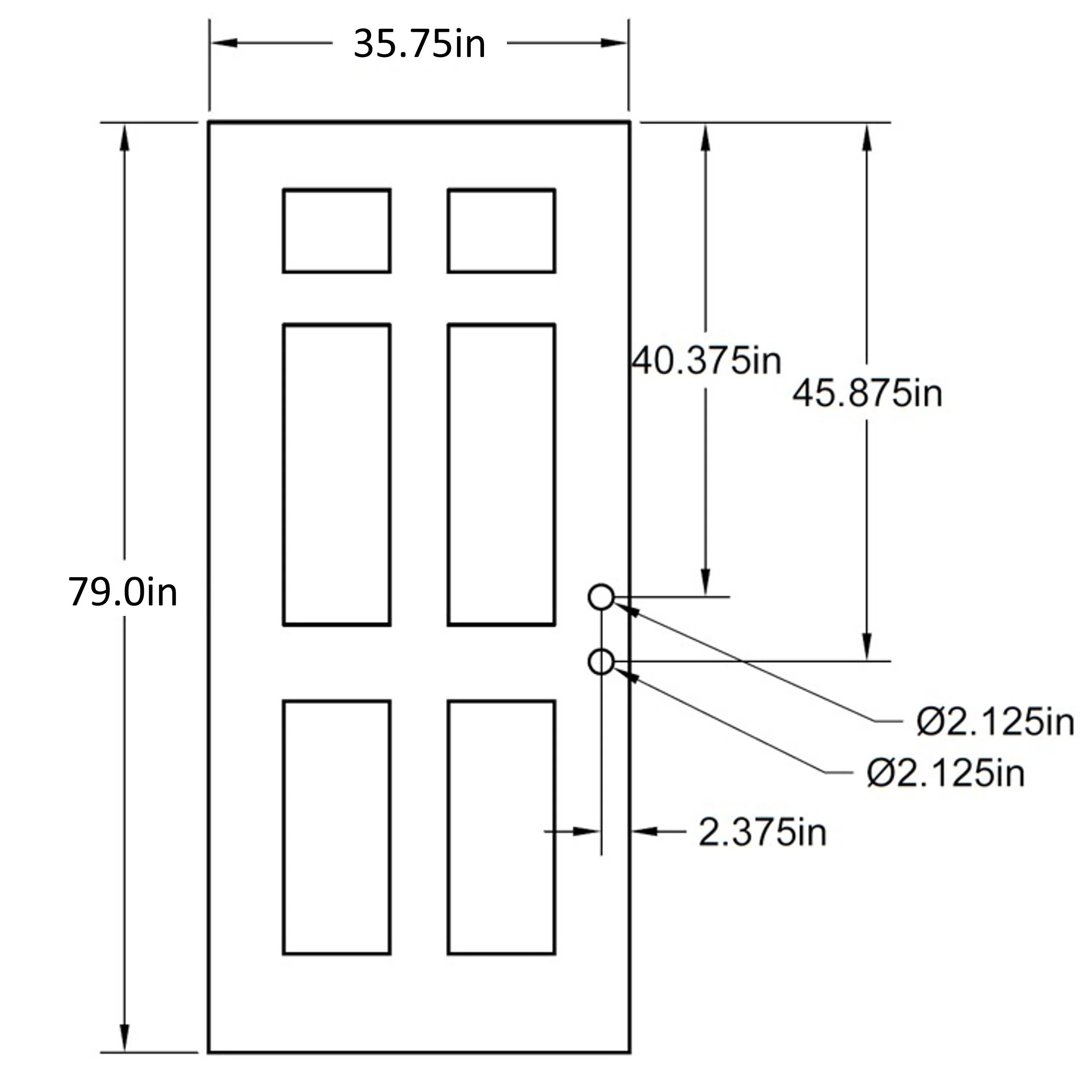 Steel Entry Door Slab (6 Panel) - Image 3