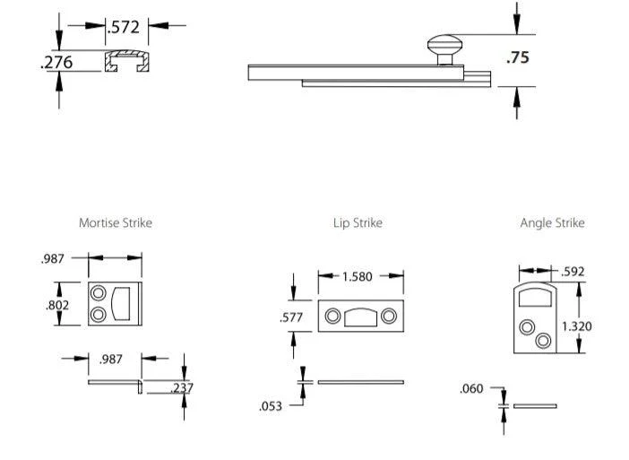 6" Concealed Screw Slide Bolt - Image 5