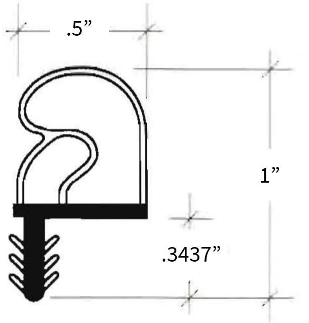 81" High Reach Compression Weatherstrip Set (3 pieces) - Image 4