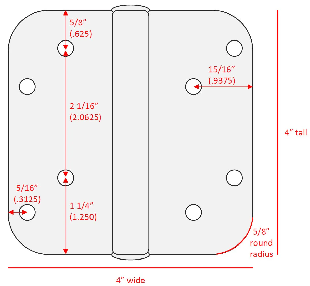 Exterior Door Hinge Set (3 pieces) - Image 4