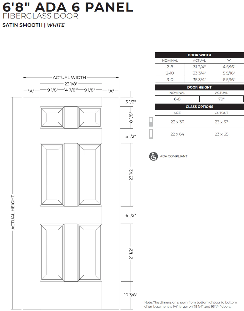 Fiberglass Entry Door (6 Panel) - Image 9