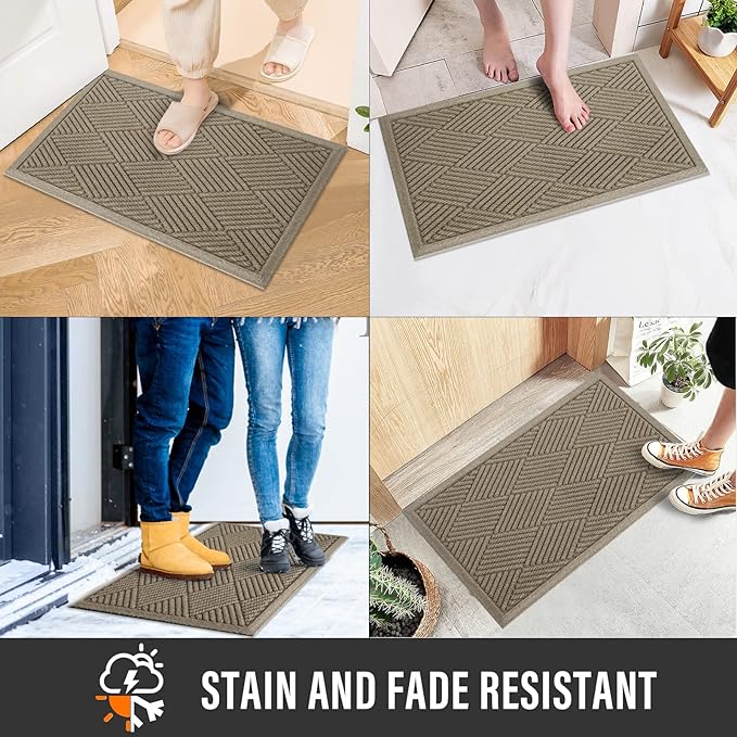 HIYARD Durable Front Doormat for Entryway, 30×17, Beige - Image 4