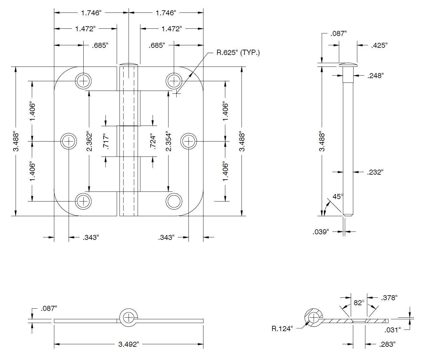Interior Door Hinge Set (3 pieces) - Image 4