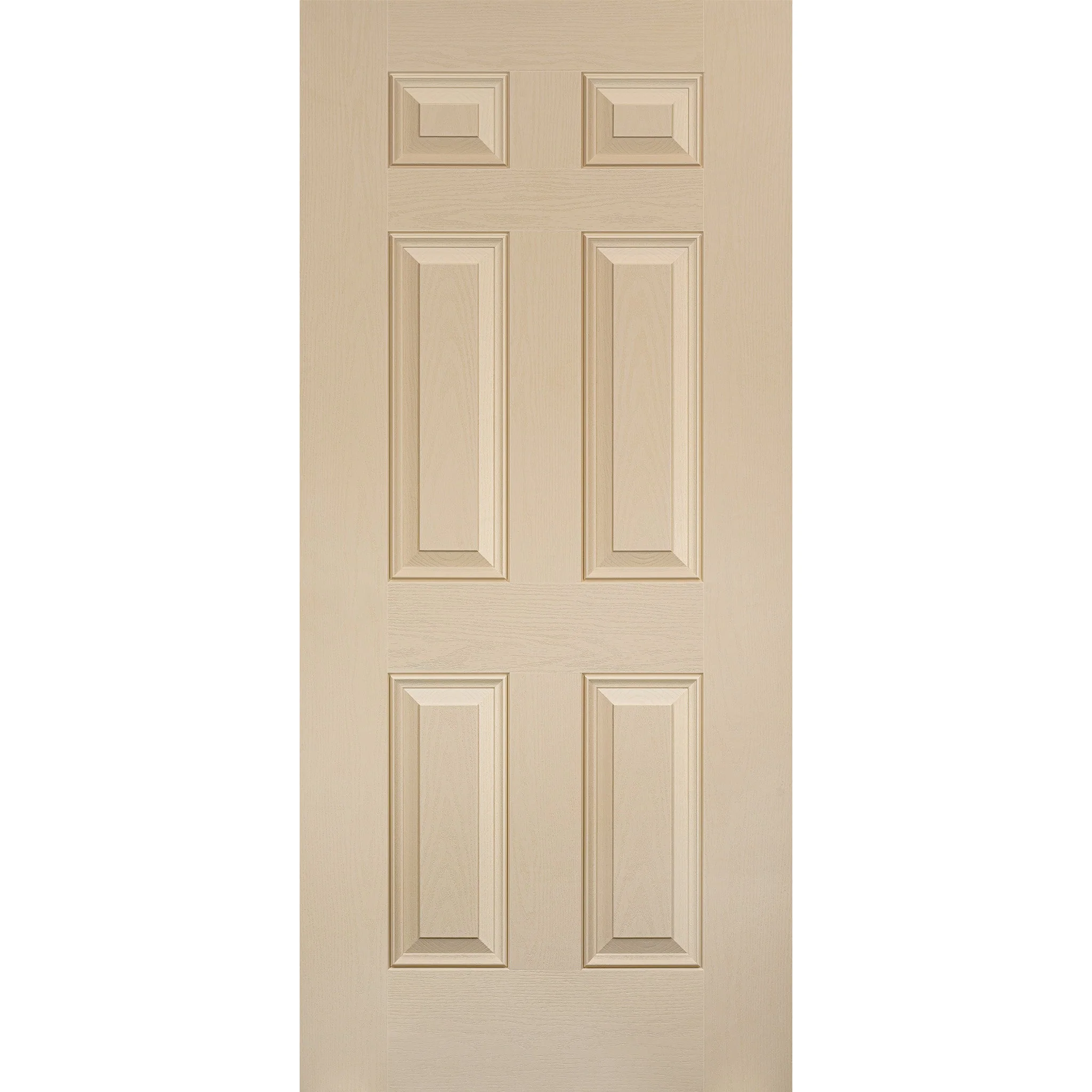 Mahogany Grain Fiberglass Entry Door Slab (6 Panel)