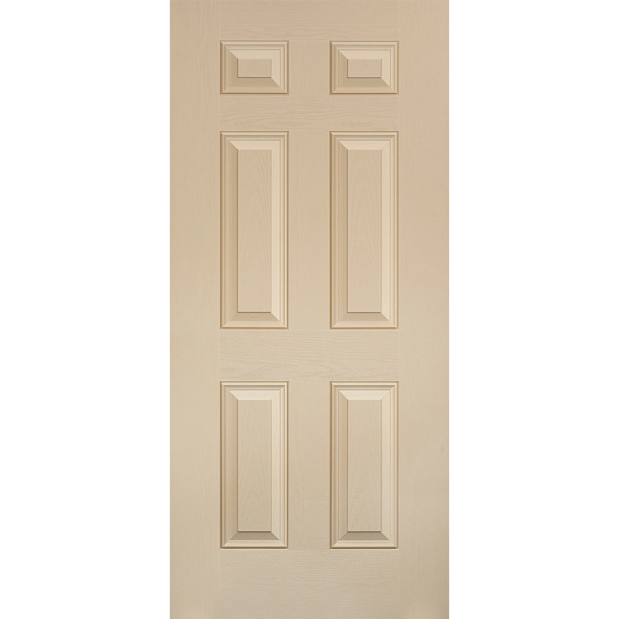 Mahogany Grain Fiberglass Entry Door Slab (6 Panel) - SLAB ONLY
