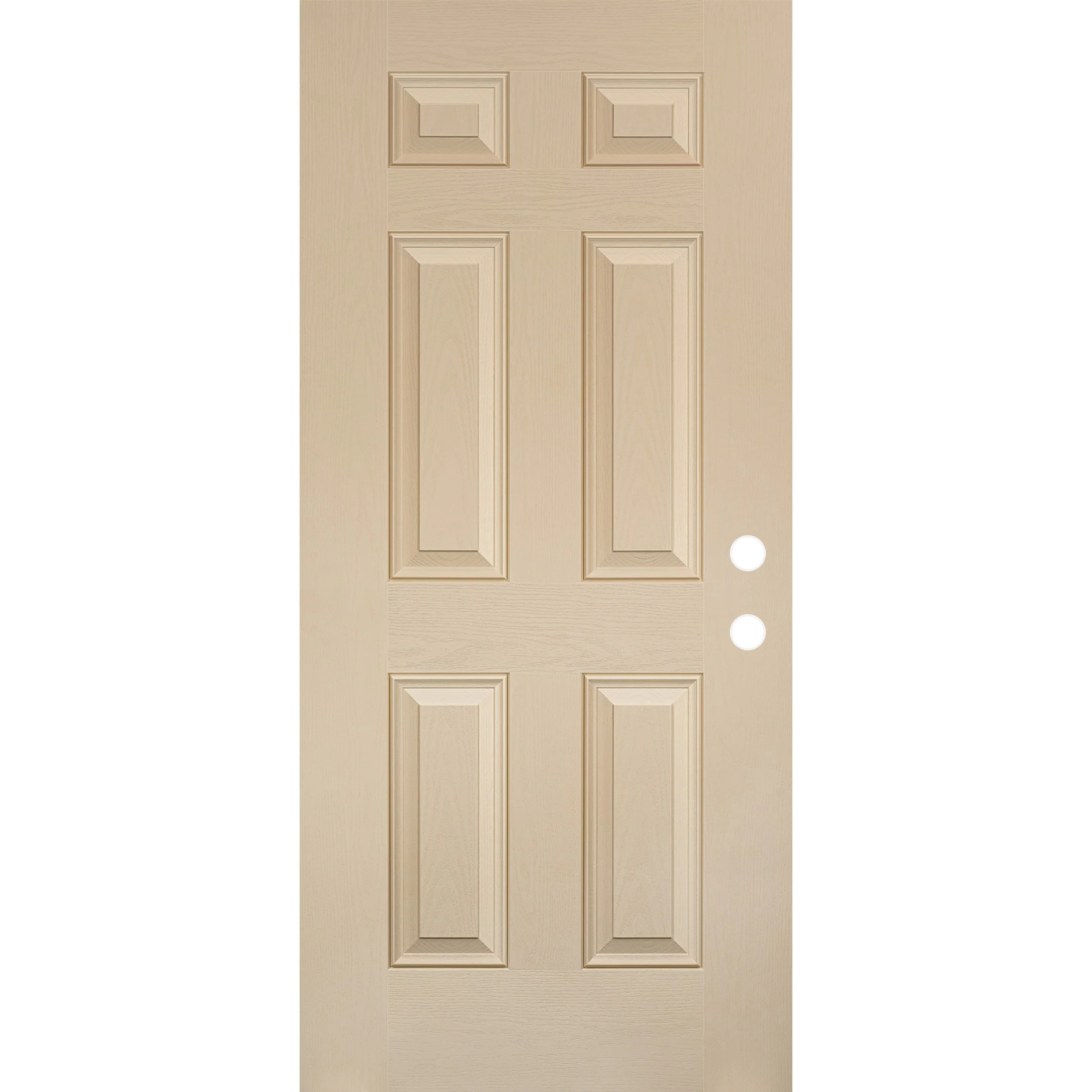 Mahogany Grain Fiberglass Entry Door Slab (6 Panel) - SLAB ONLY - Image 8
