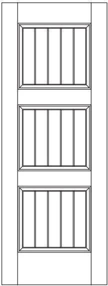 Mahogany Interior Door Slab (3 Panel V-Groove) - Image 4
