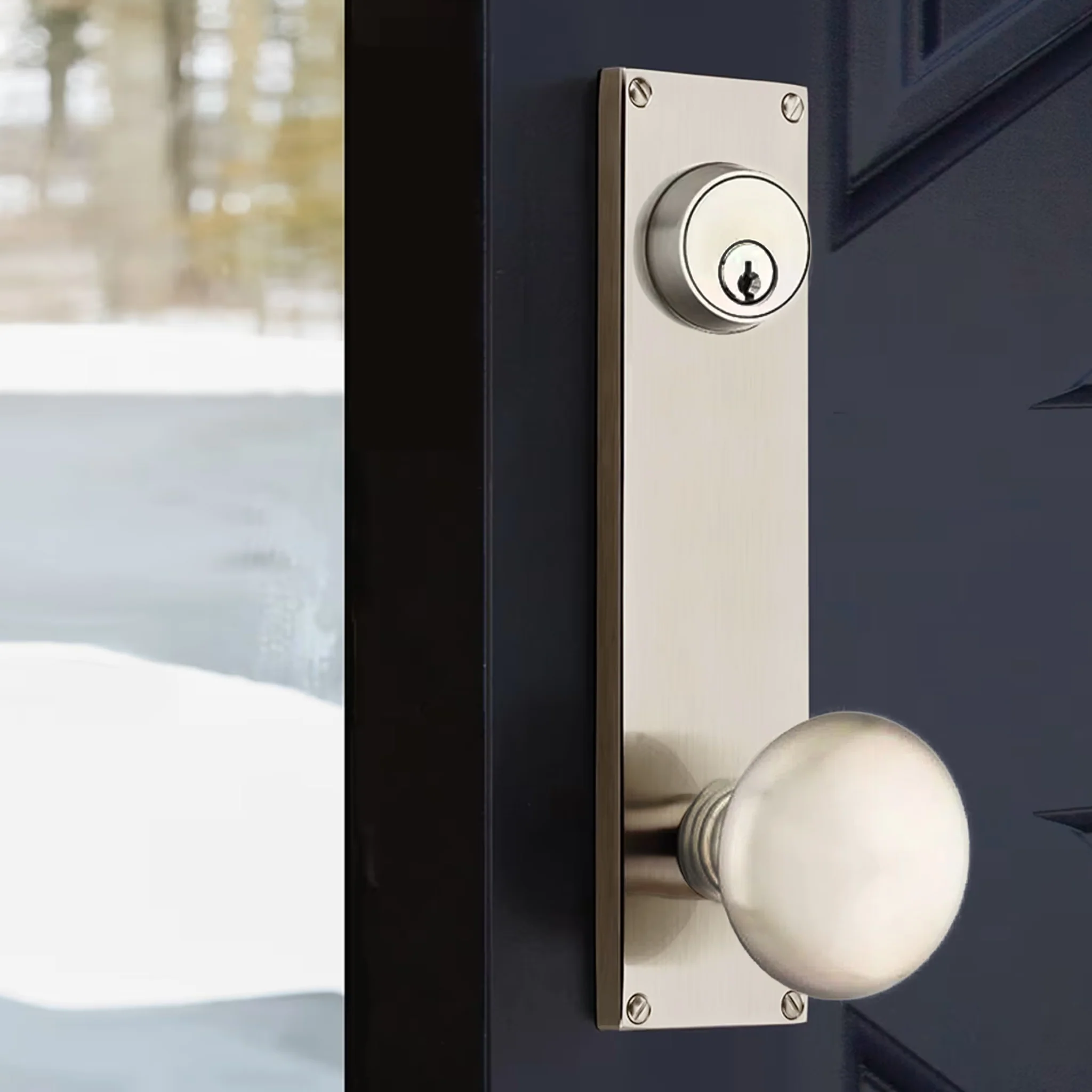Modern Sideplate Entry Lockset by Emtek - Image 2