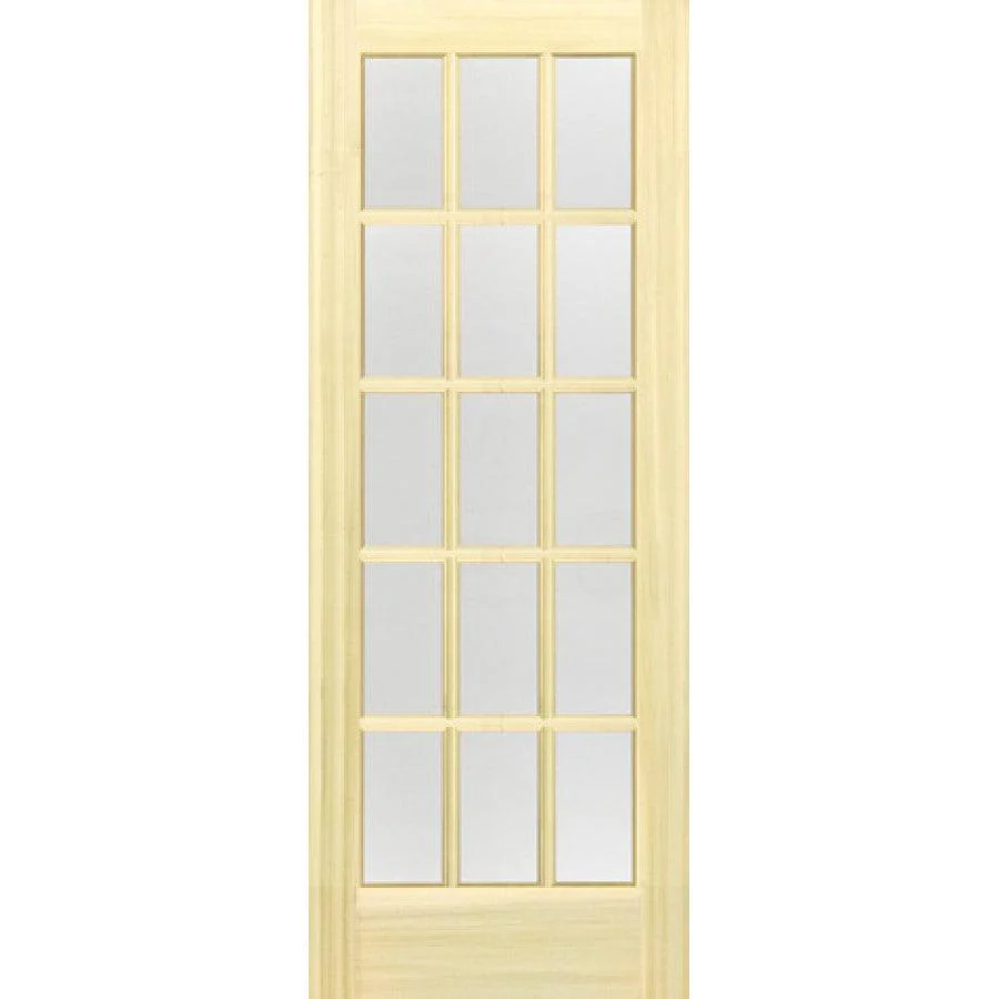 Poplar Interior Door Slab (15 Lite Glass)